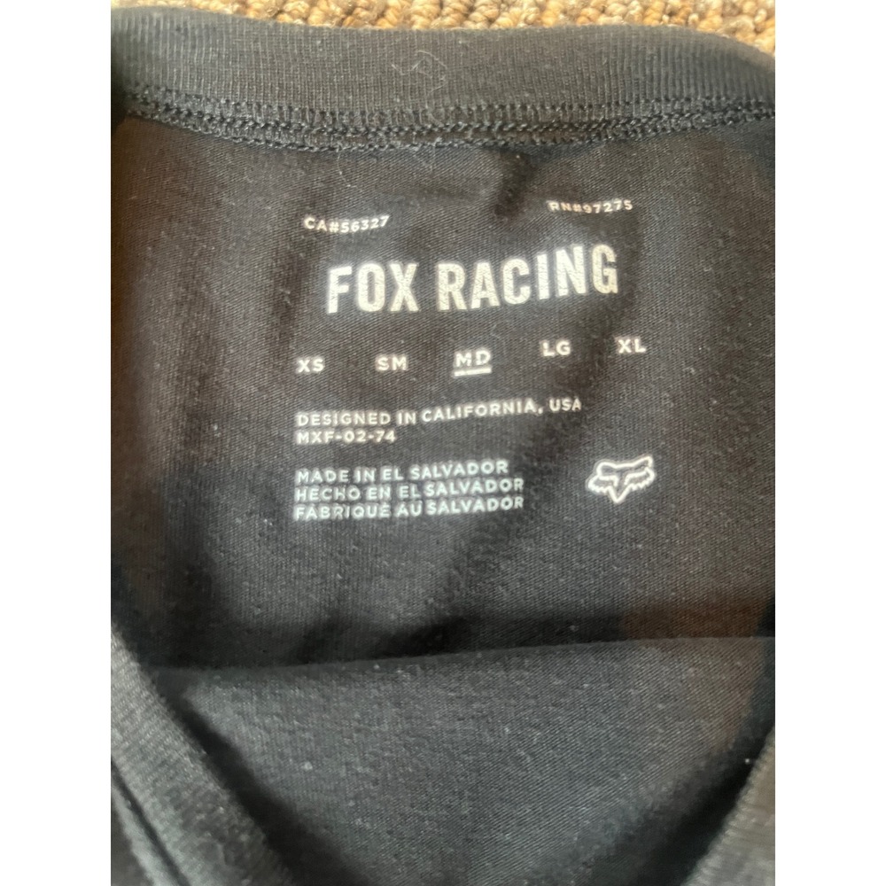 Fox Racing Women's Graphic T-Shirt Black White Logo Crew Neck Size Medium (84) - Picture 3 of 3